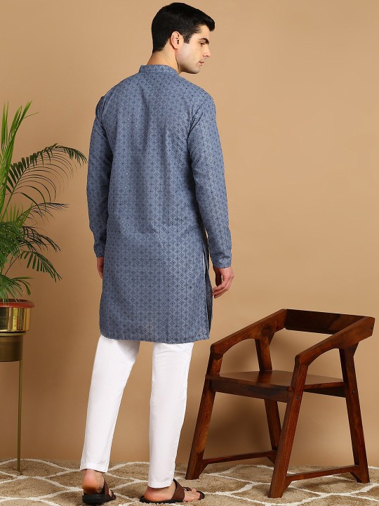 FUBAR Men Ethnic Motifs Embroidered Regular Kurta with Pyjamas